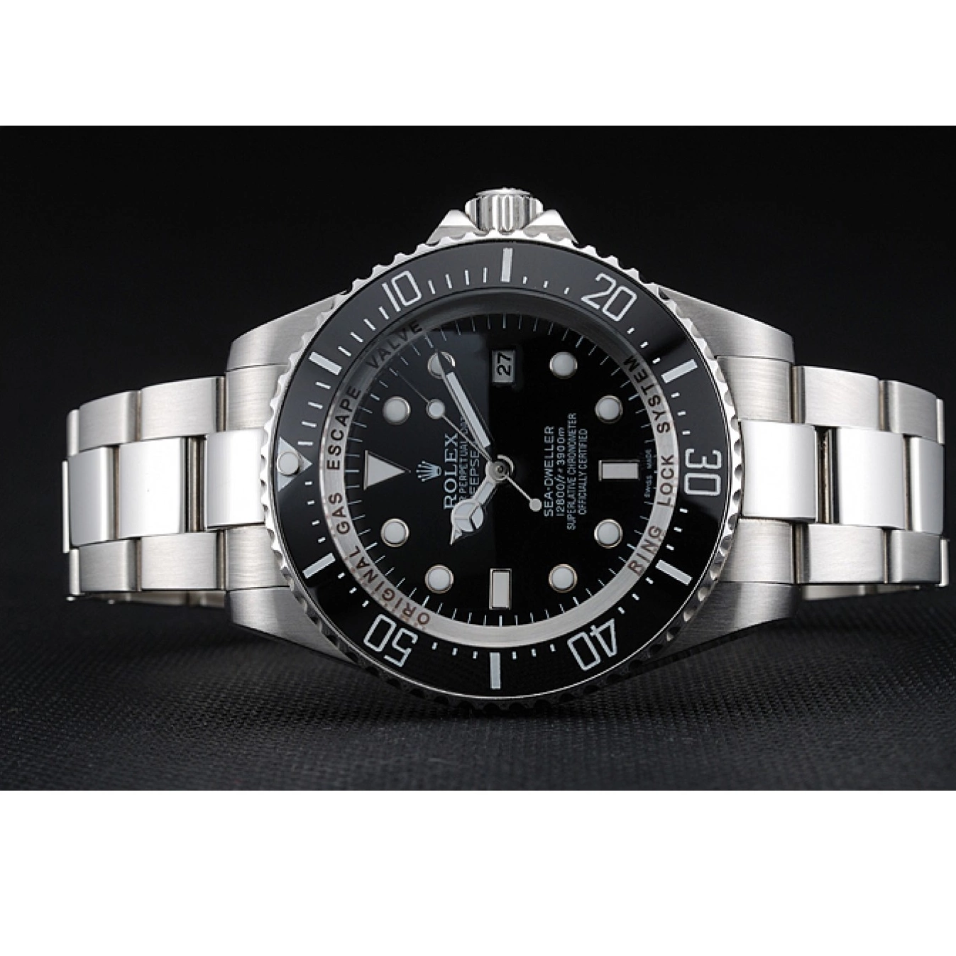 Aaa replica watch Sky Black Dweller Stainless Steel Bracelet Rolex Watch Dial 0721